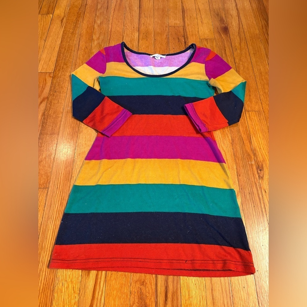Derek Heart Rainbow Stripe Knit Dress - Picture 3 of 9